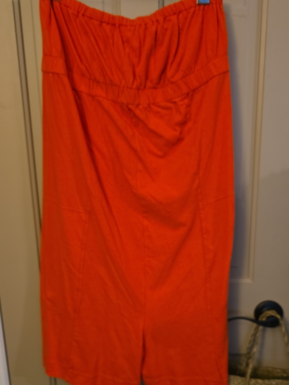 Stretch Strapless Orange Midi Romper Free People Large